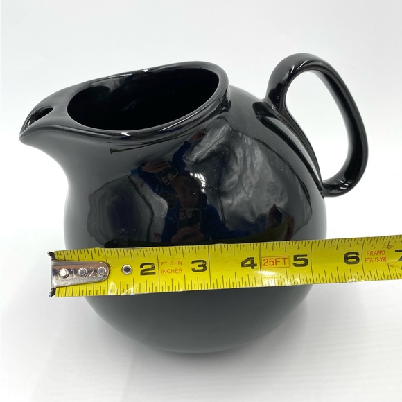 Waechtersbach Ball Pitcher Black Glaze Spain 7 inch About 12 Cups With Handle - Picture 4 of 10